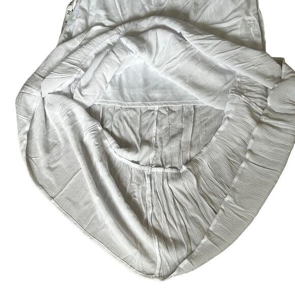 KELLY RENEÈ White Crepe Flower Embroidered Maxi Dress XLARGE - Picture 9 of 14